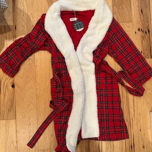 Little Sleepies Red Plaid Jacket with Cream Trim